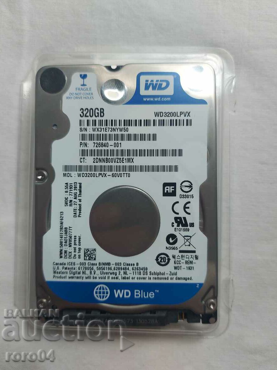 HARD DISK - WD 320 GB - LAPTOP cu preț 18.00 BGN | € 9.20