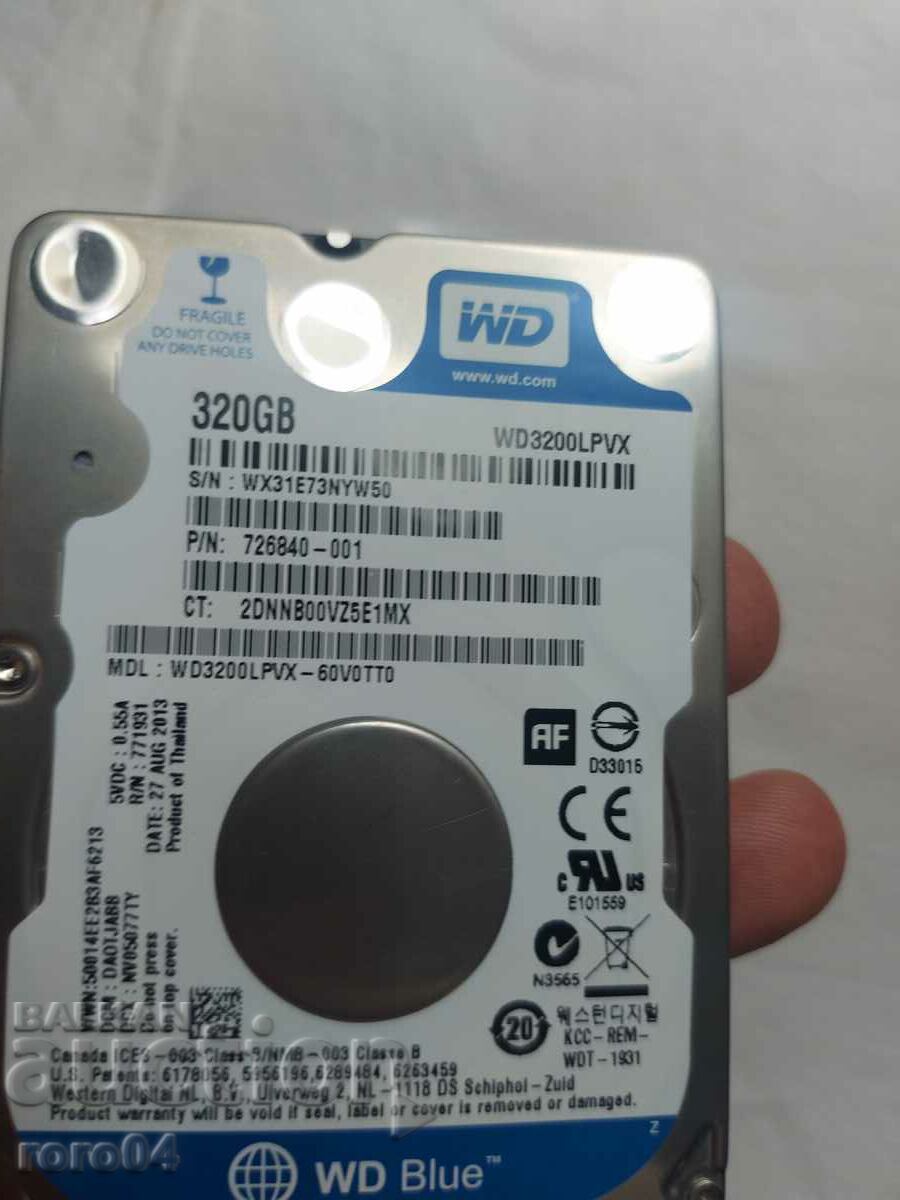 Licitație HARD DISK - WD 320 GB - LAPTOP
