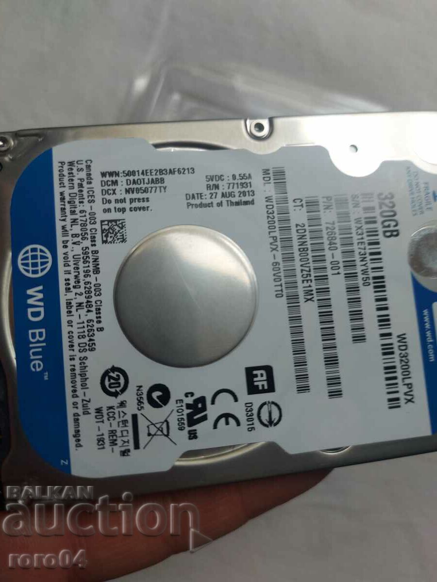 Livrarea HARD DISK - WD 320 GB - LAPTOP