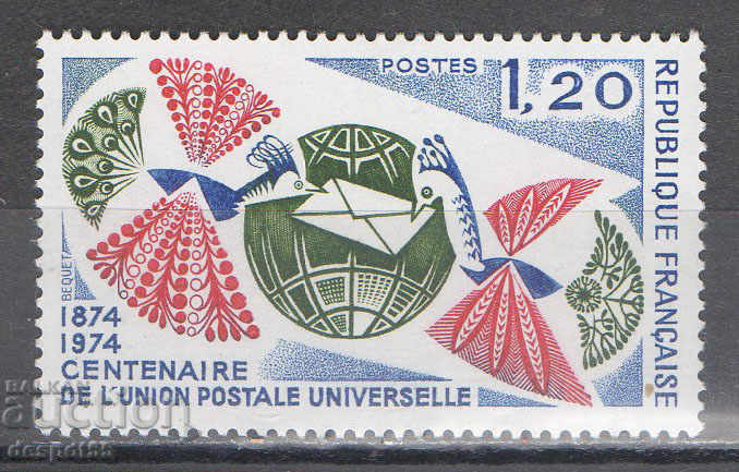 1974. France. 100 years UPU.