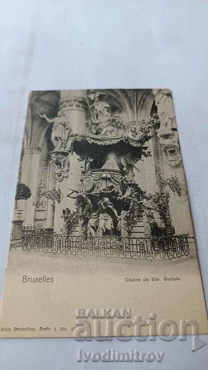 Postcard Bruxelles Chaire de Ste. Gudula