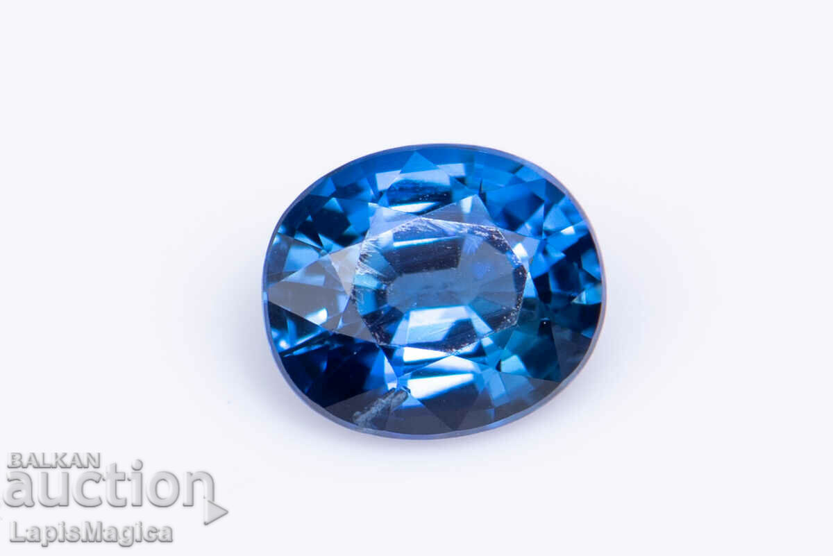 Safir albastru de Ceylon 0,35 ct VS tăietură ovală încălzită