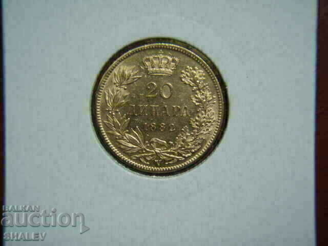 20 Dinara 1882 Serbia - AU (Gold) 20 Dinara 1882 Serbia - AU (Gold)