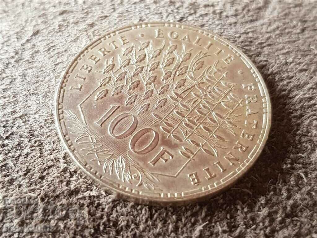 100 φράγκα 1984 Γαλλία ΑΣΗΜΕΝΙΟ ασημένιο νόμισμα ποιότητας με τιμή 65.00 BGN | € 33.23