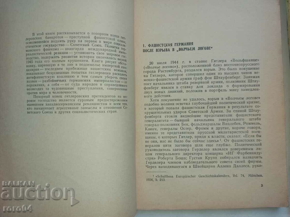 Licitație ULTIMELE ZILE LUI HITLER - G. A. ROZANOV
