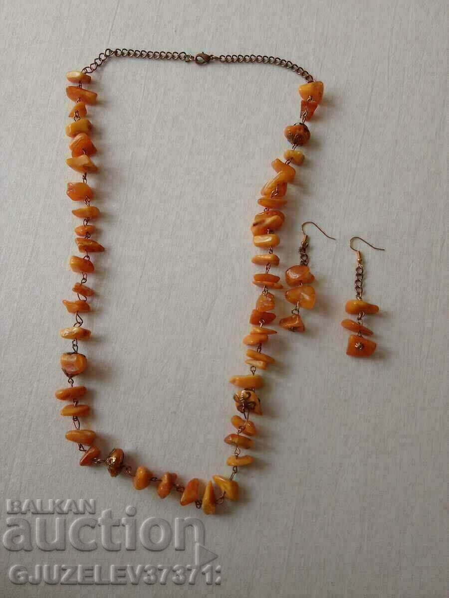 Natural amber necklace and earrings - 6