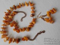 Natural amber necklace and earrings