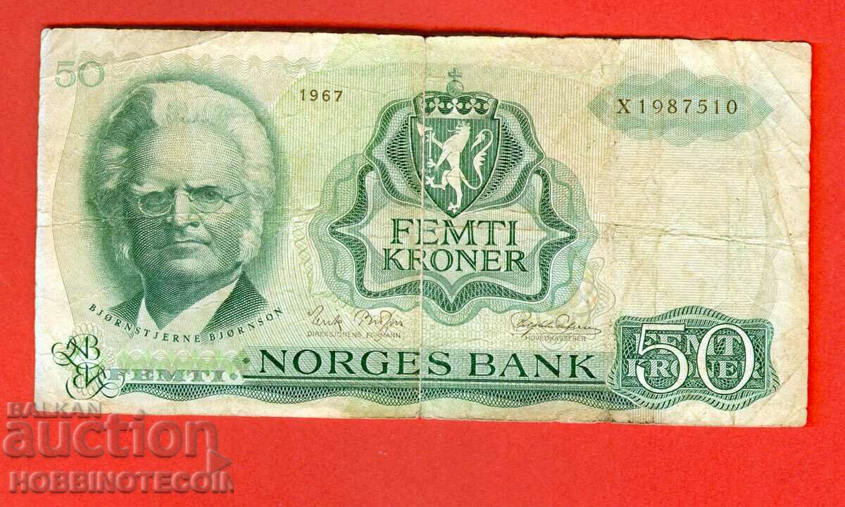 Emisiunea NORVEGIA NORGE 50 Krone 1967