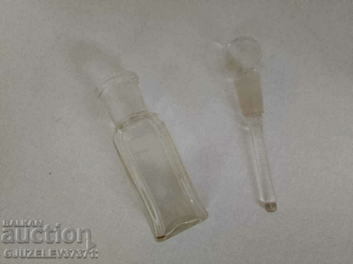 Vintage transparent glass bottle, perfume bottle with - 5 Vintage transparent glass bottle, perfume bottle with - 5