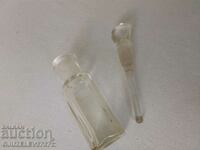 Vintage transparent glass bottle, perfume bottle with