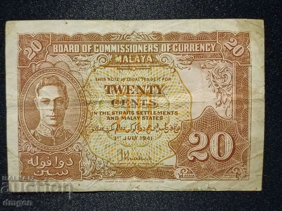 20 σεντς 1941 Μαλάγια