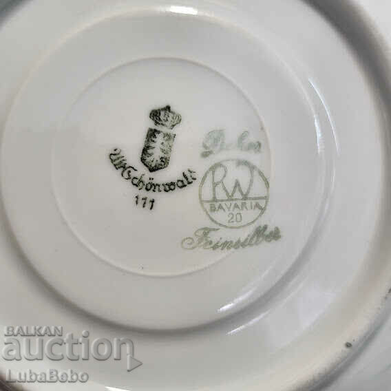 Σέρβις καφέ με ασημένιες άκρες. - 7 Σέρβις καφέ με ασημένιες άκρες. - 7