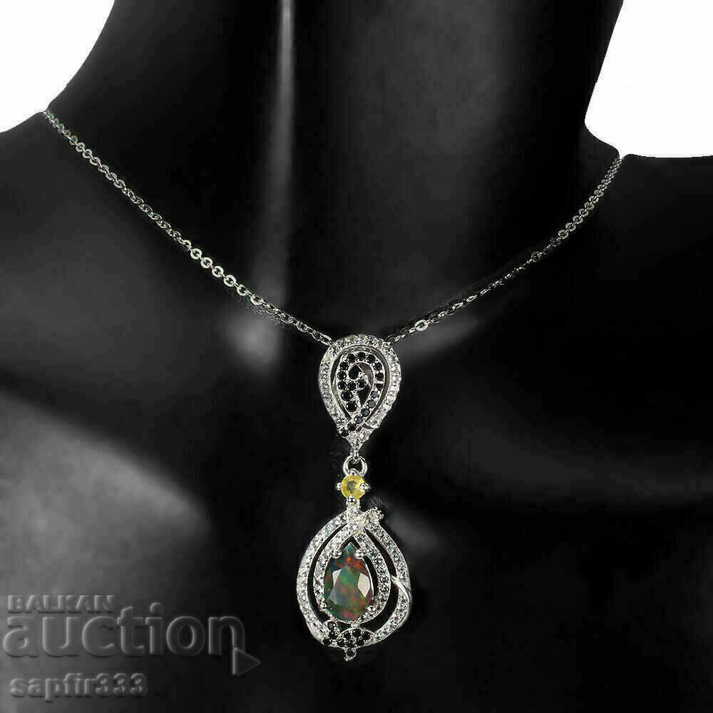 STYLISH SOPHISTICATED NATURAL BLACK OPAL DESIGNER NECKLACE with price 383.00 BGN | € 195.82 STYLISH SOPHISTICATED NATURAL BLACK OPAL DESIGNER NECKLACE with price 383.00 BGN | € 195.82