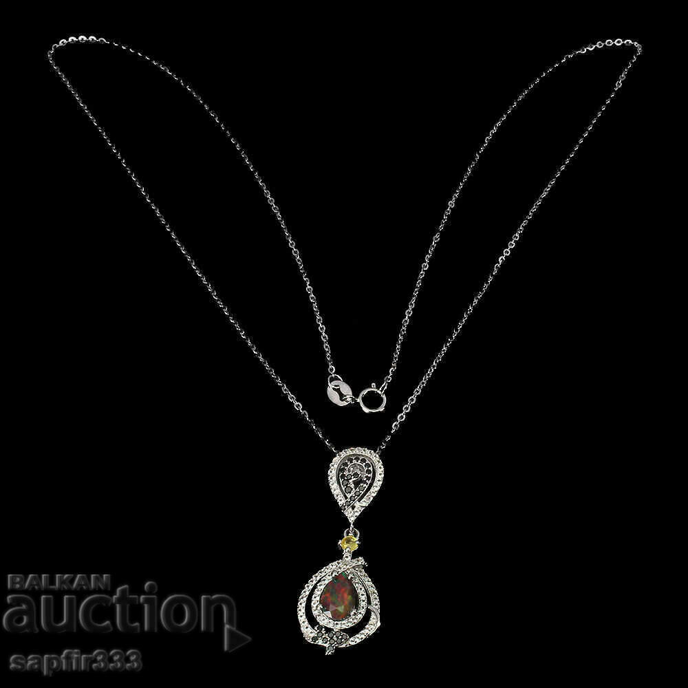 Auction STYLISH SOPHISTICATED NATURAL BLACK OPAL DESIGNER NECKLACE Auction STYLISH SOPHISTICATED NATURAL BLACK OPAL DESIGNER NECKLACE