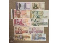 Lot of 10 banknotes 1991 - 1997 Bulgaria UNC