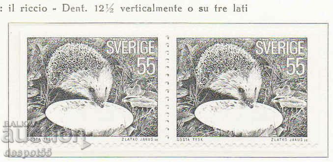 1975. Σουηδία. Προστασία της φύσης - σκαντζόχοιρος.