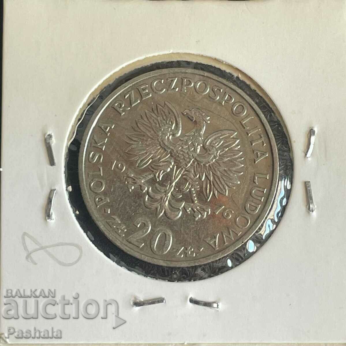 Полша 20 злоти 1976 г. с цена € 2.56 | 5.01 лв.