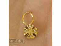 Gold-plated Silver 925 Pendant with Diamonds Cross