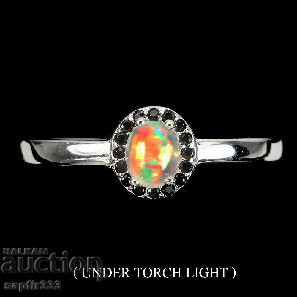 FINE DESIGNER RING WITH NATURAL ETHIOPIAN OPAL, SPINEL FINE DESIGNER RING WITH NATURAL ETHIOPIAN OPAL, SPINEL