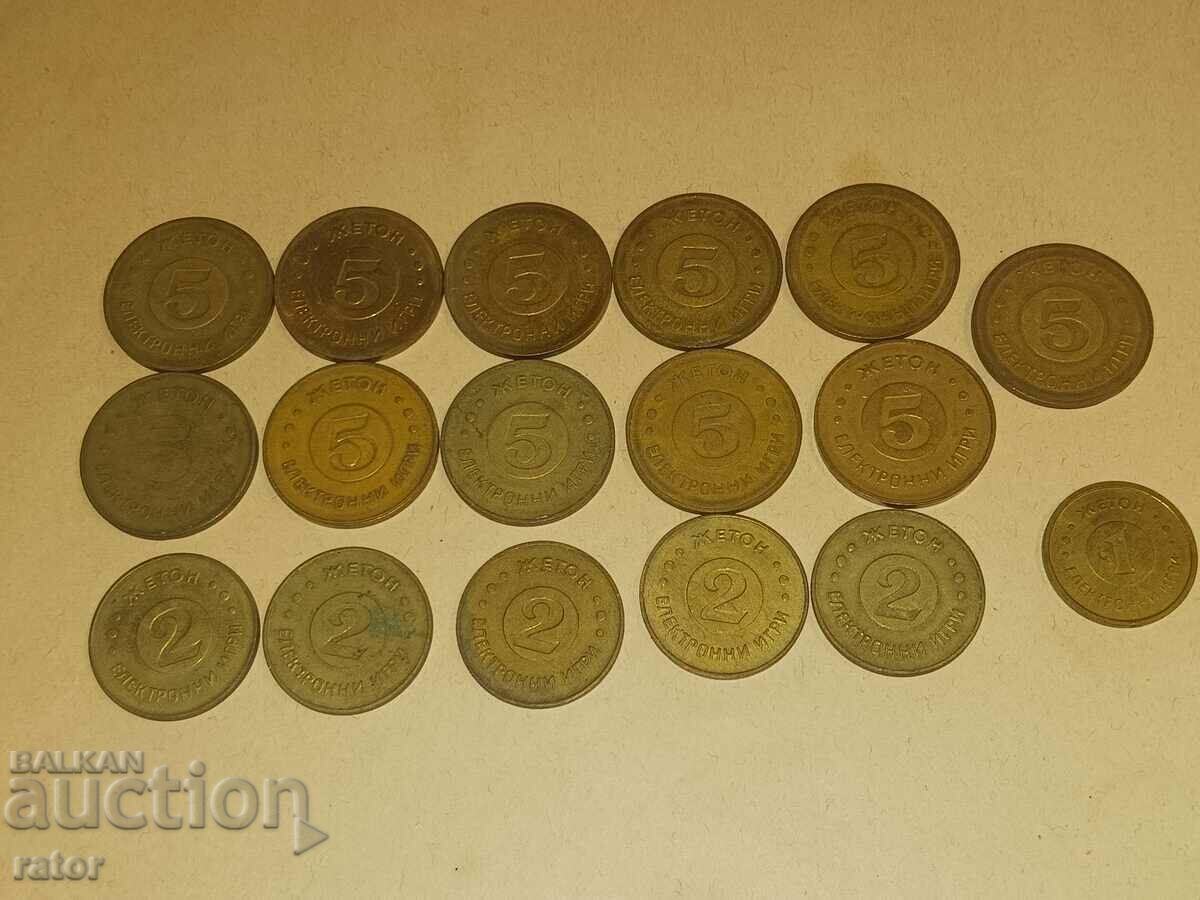 Жетон , жетони  ЕЛЕКТРОННИ ИГРИ - 17 броя