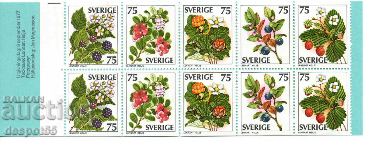 1977. Sweden. Forest fruits. Carnet.