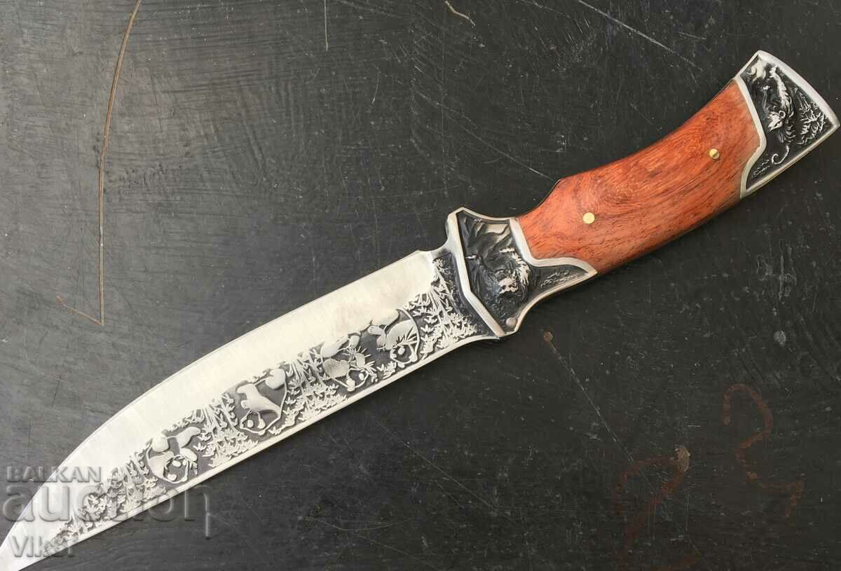 Inlaid hunting knife - 175x320 mm