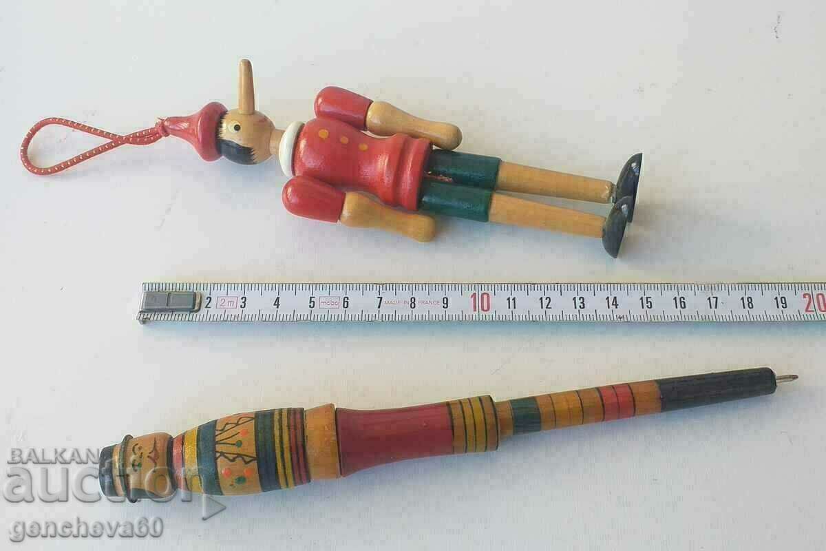 Auction  Attractive old pen-matryoshka and Pinocchio