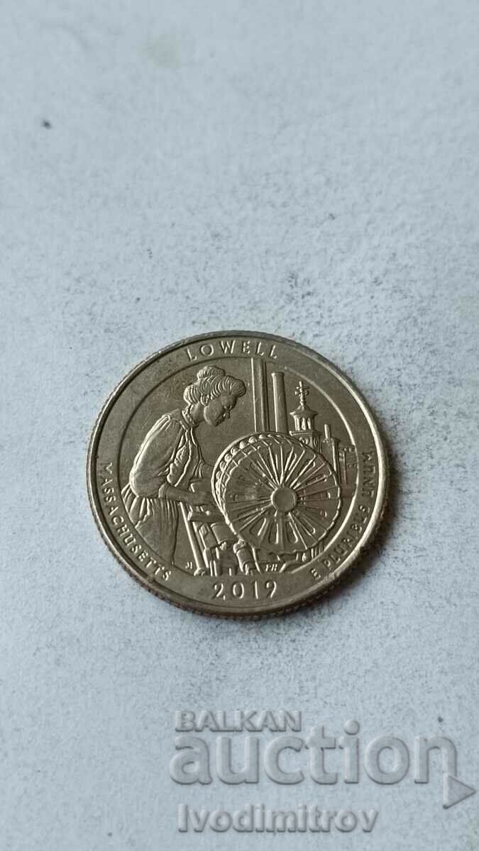 USA 25 cents 2019 D Lowell National Historical Park