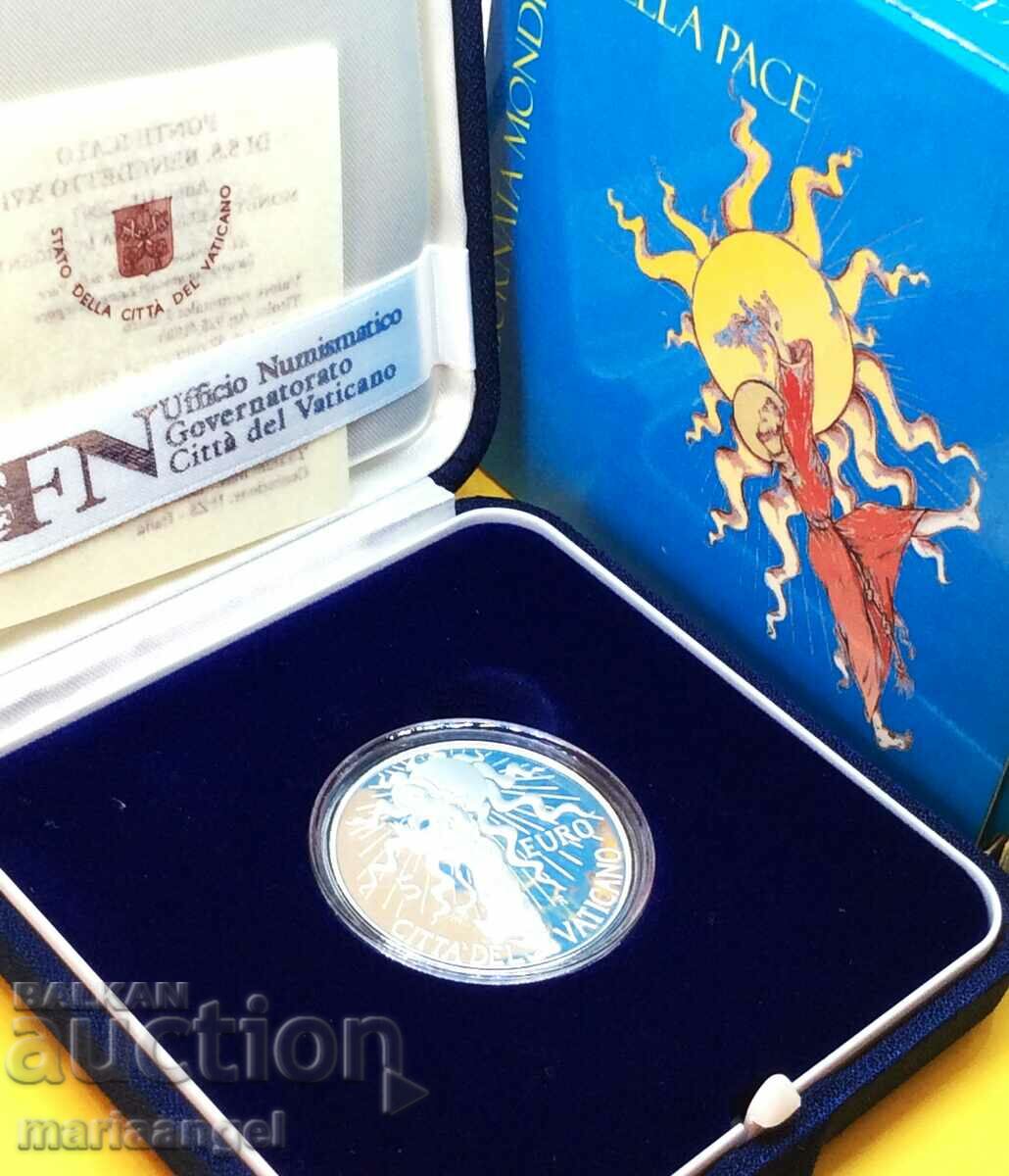 5 euro 2007 Vatican Ioan Paul al II-lea certificat cutie, PROOF UNC argint
