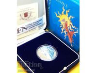 5 евро 2007 Ватикан Иоан Павел II кутия серт, PROOF UNC среб