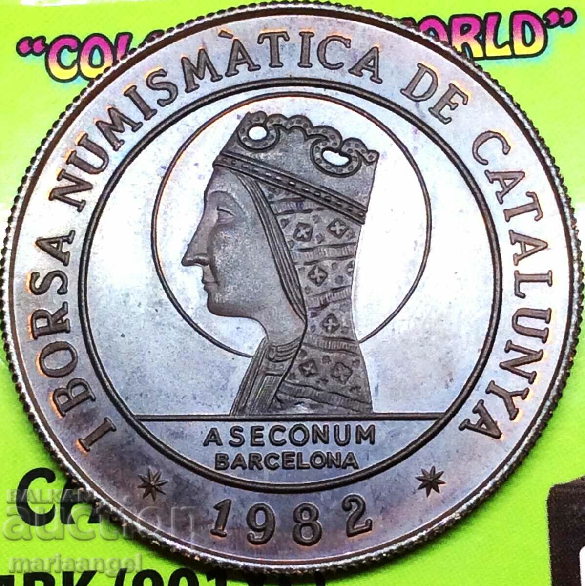 Spania 1982 Medalia Societății de Numismatică din Barcelona