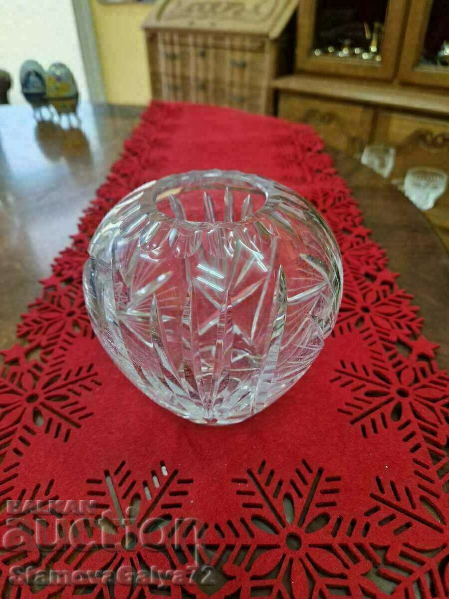 Great Antique Czech Crystal Bowl Vase Bohemia - 5 Great Antique Czech Crystal Bowl Vase Bohemia - 5