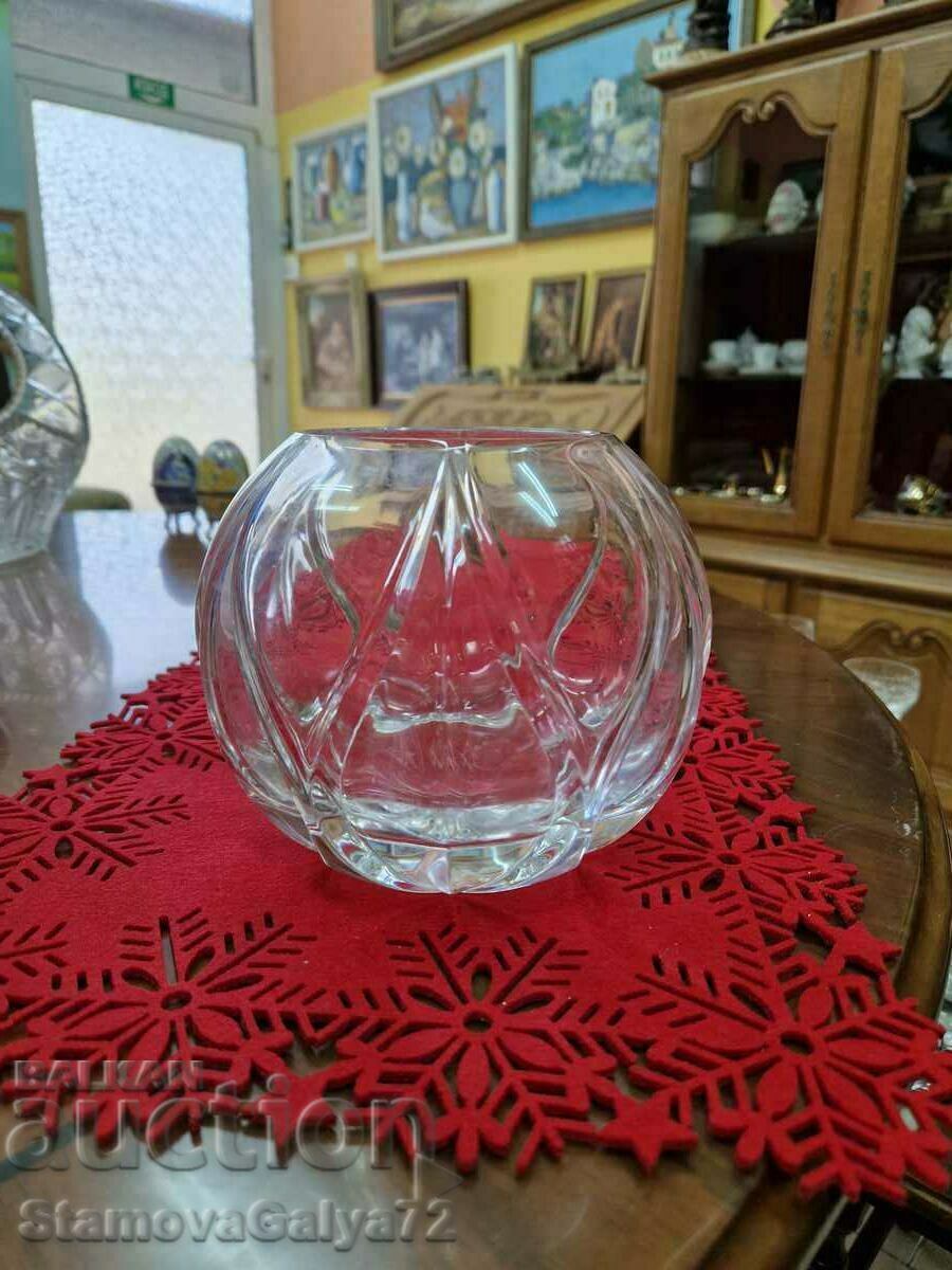Unique antique German crystal vase bowl- NICHTMANN