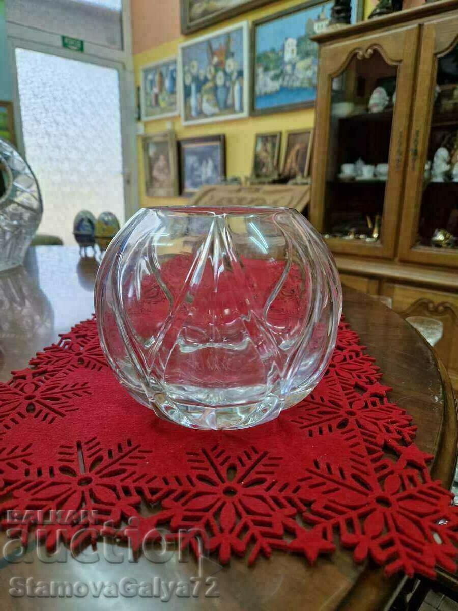 Unique antique German crystal vase bowl- NICHTMANN