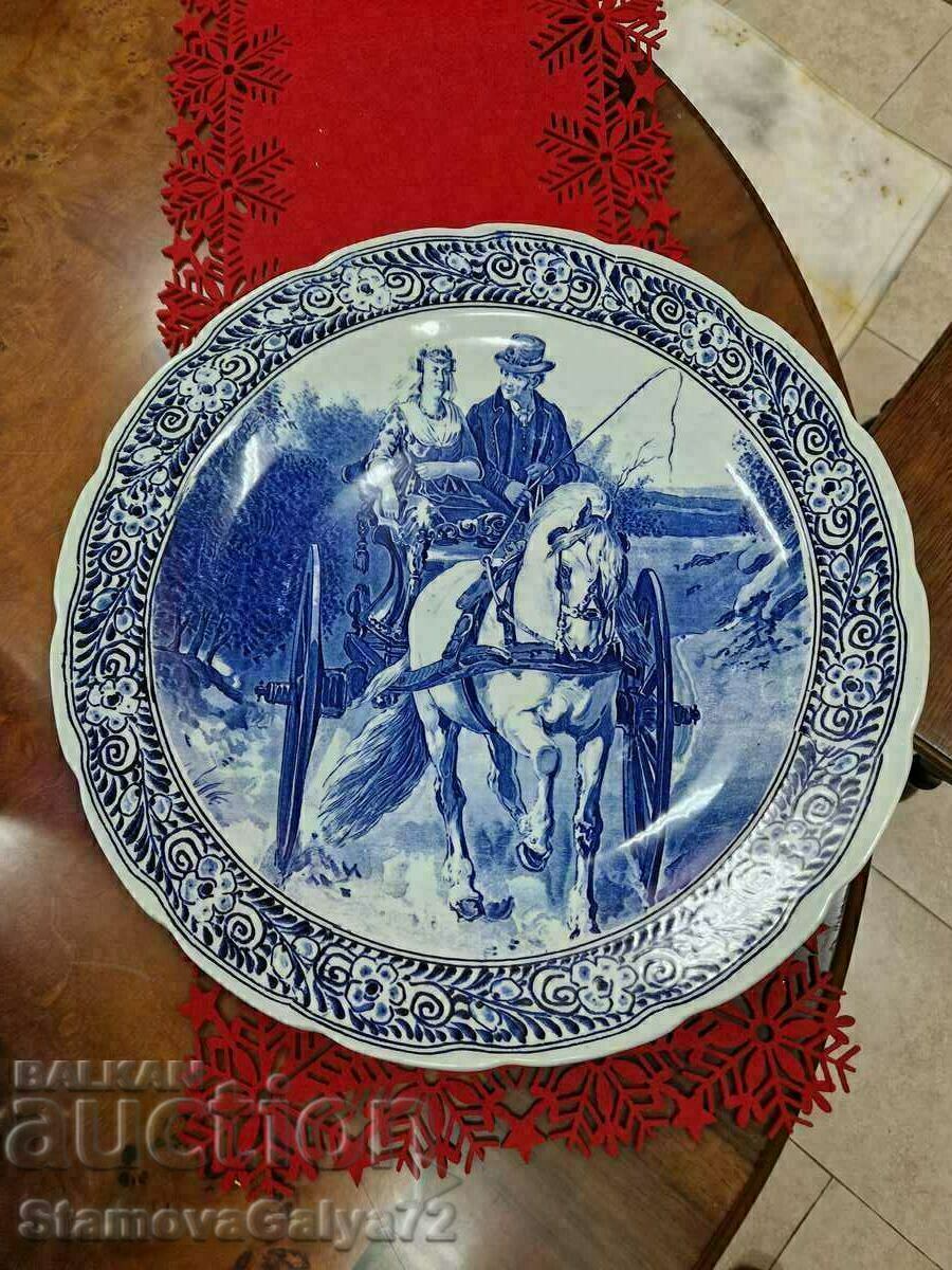 Auction Huge antique DELFT porcelain wall plate Auction Huge antique DELFT porcelain wall plate