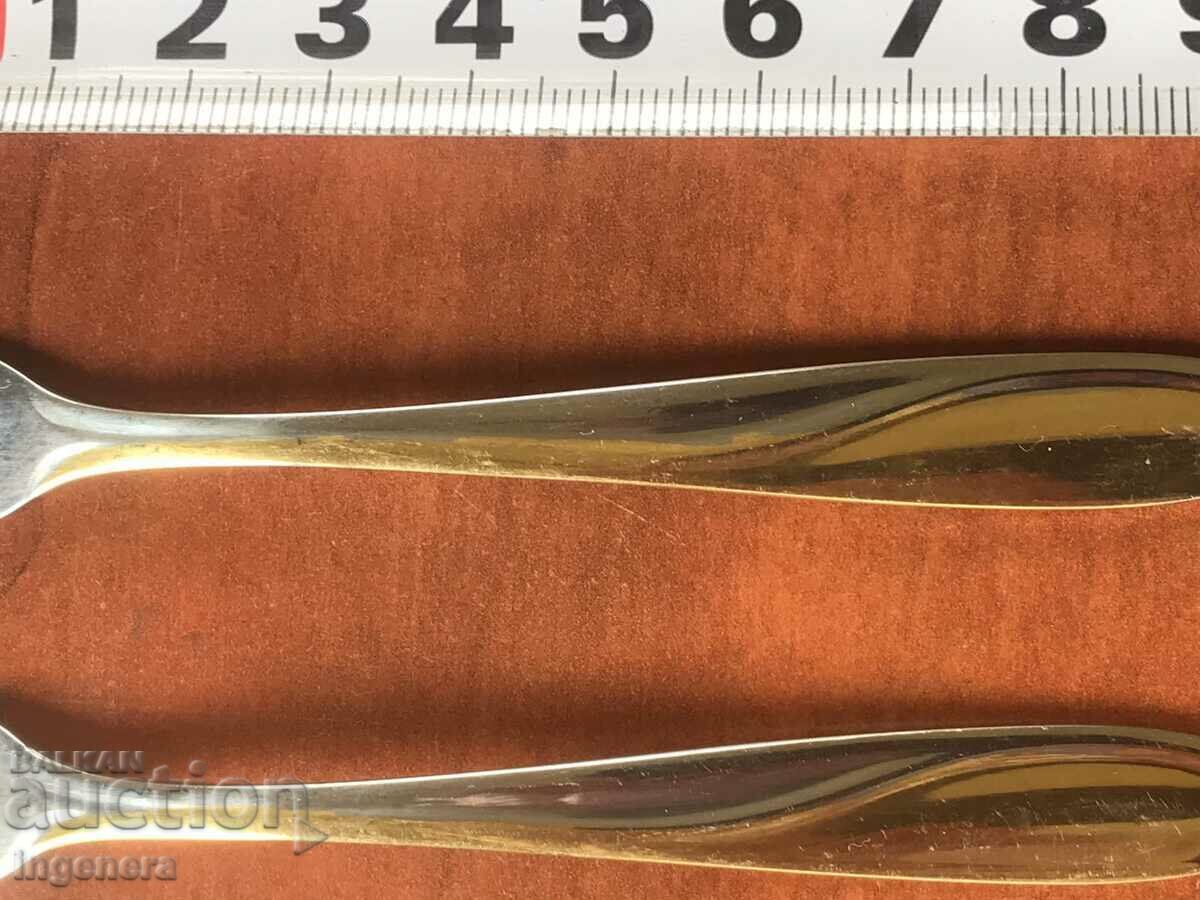 Delivery of FORK STAINLESS STEEL DESSERT FORK. GOLD-PLATED STEEL-2 PCS
