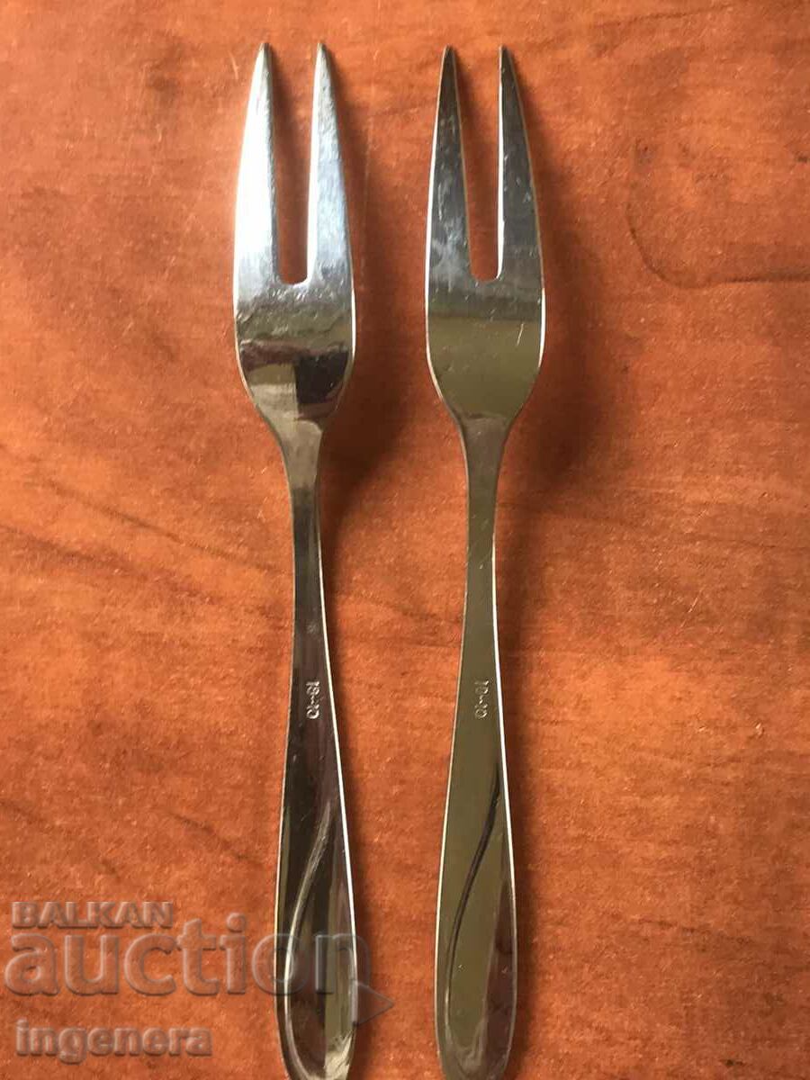 FORK STAINLESS STEEL DESSERT FORK. GOLD-PLATED STEEL-2 PCS - 5