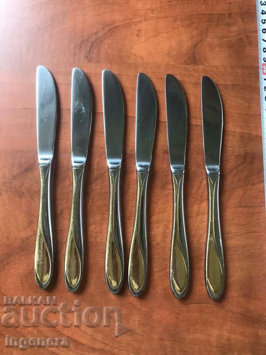 ΣΕΤ ΜΑΧΑΙΡΙΩΝ SERVICE ΕΠΩΝΥΜΙΑ ΜΑΧΑΙΡΙΑ "ROSTFREI" ΕΠΙΧΡΥΣΟ-6 ΤΕΜ. με τιμή 33.00 BGN | € 16.87 ΣΕΤ ΜΑΧΑΙΡΙΩΝ SERVICE ΕΠΩΝΥΜΙΑ ΜΑΧΑΙΡΙΑ "ROSTFREI" ΕΠΙΧΡΥΣΟ-6 ΤΕΜ. με τιμή 33.00 BGN | € 16.87