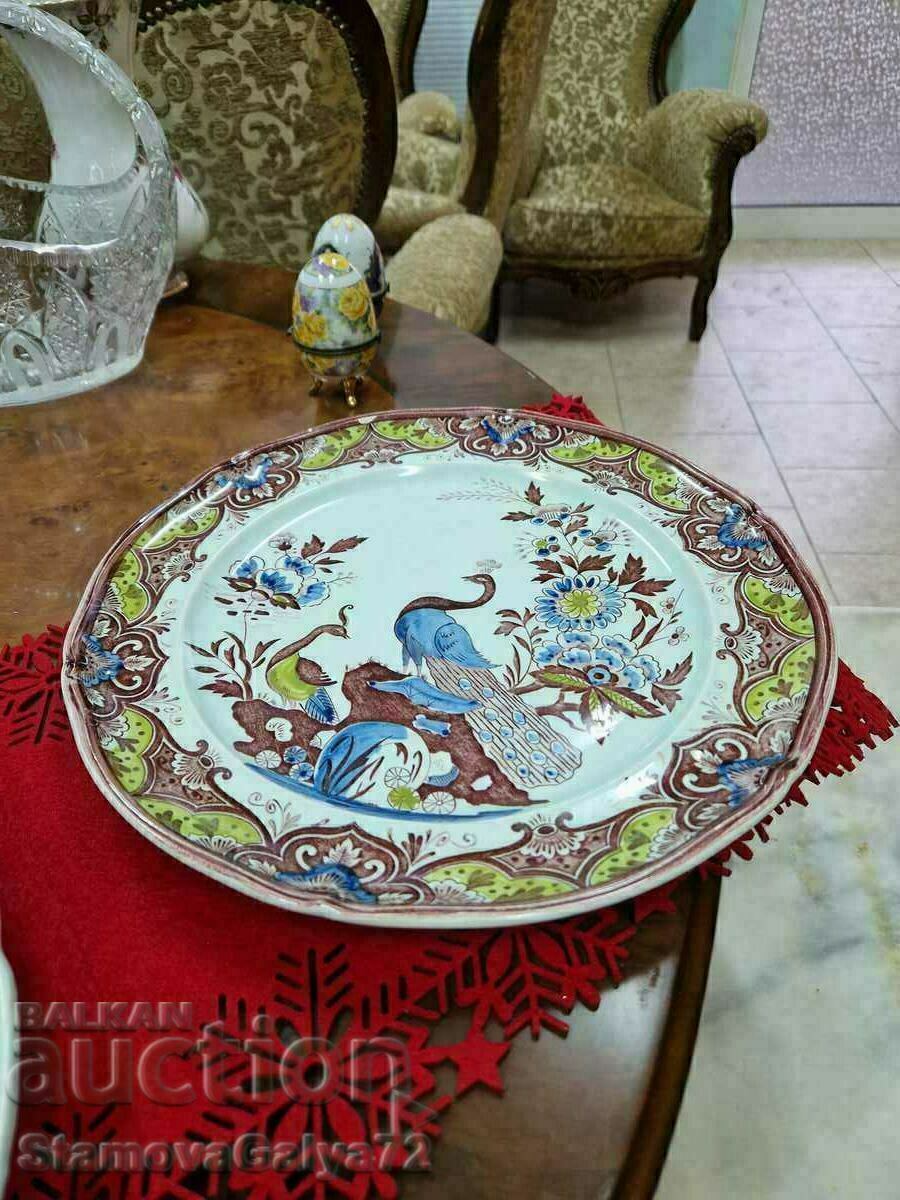 Auction Large antique German porcelain plate - Villeroy & Boch Auction Large antique German porcelain plate - Villeroy & Boch