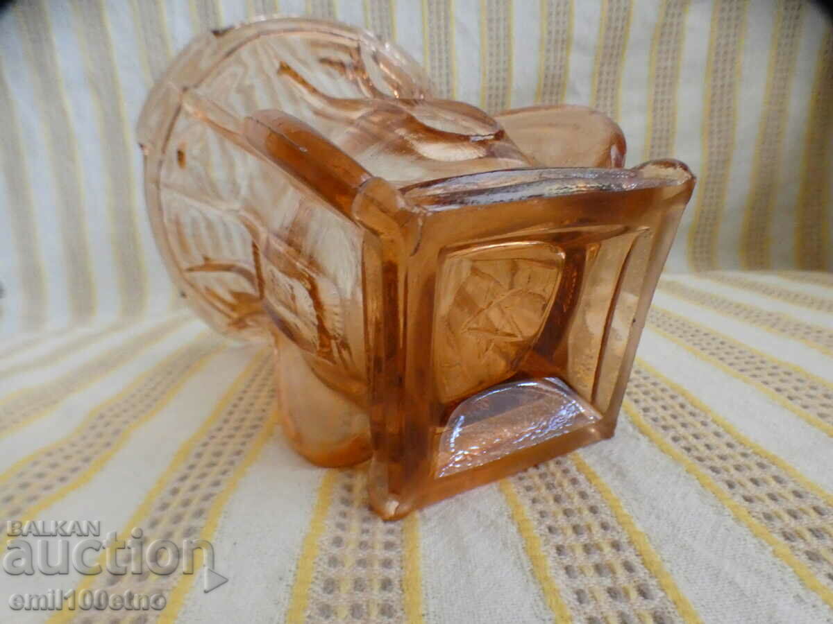 Auction An old vase of colored glass from the time of the soca with a pentagram Auction An old vase of colored glass from the time of the soca with a pentagram