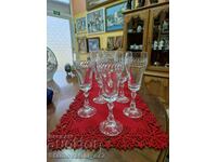 A wonderful antique French crystal white wine set