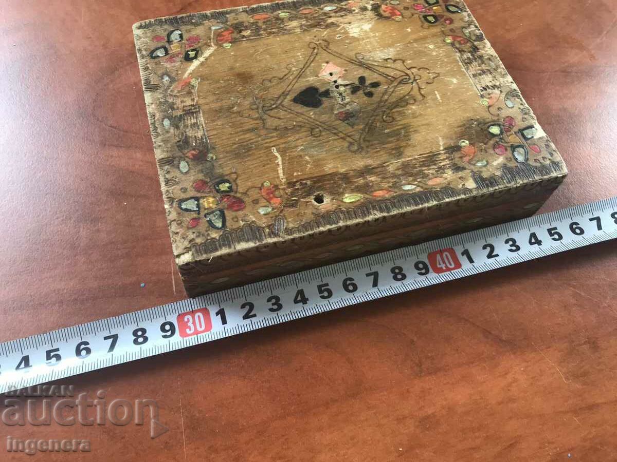 BOX BOX WOOD PYROGRAPHED PAINTED COLOR FOR CARTOIG - 6 BOX BOX WOOD PYROGRAPHED PAINTED COLOR FOR CARTOIG - 6