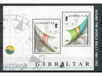 1992. Gibraltar. Sailing - Around the World Tour. Block.