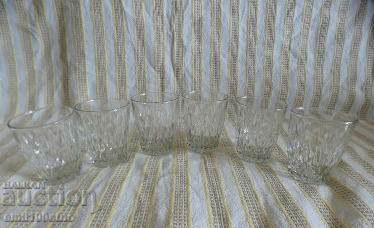 Set of 6 cups from thick glass USSR made in USSR