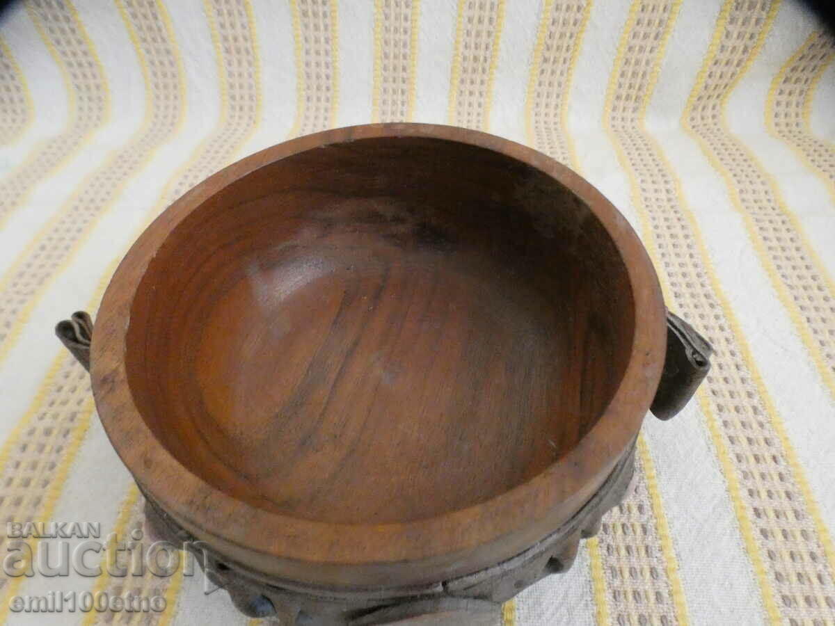 Auction Wooden advertising bowl with leather covering Elektroimpex Sofia Auction Wooden advertising bowl with leather covering Elektroimpex Sofia