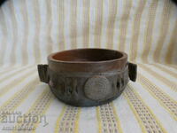 Wooden advertising bowl with leather covering Elektroimpex Sofia