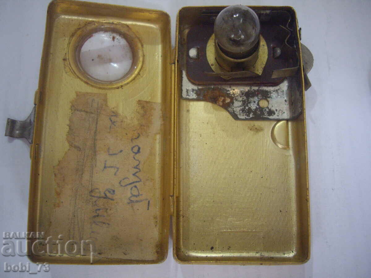 Old gilded small spotlight. - 5