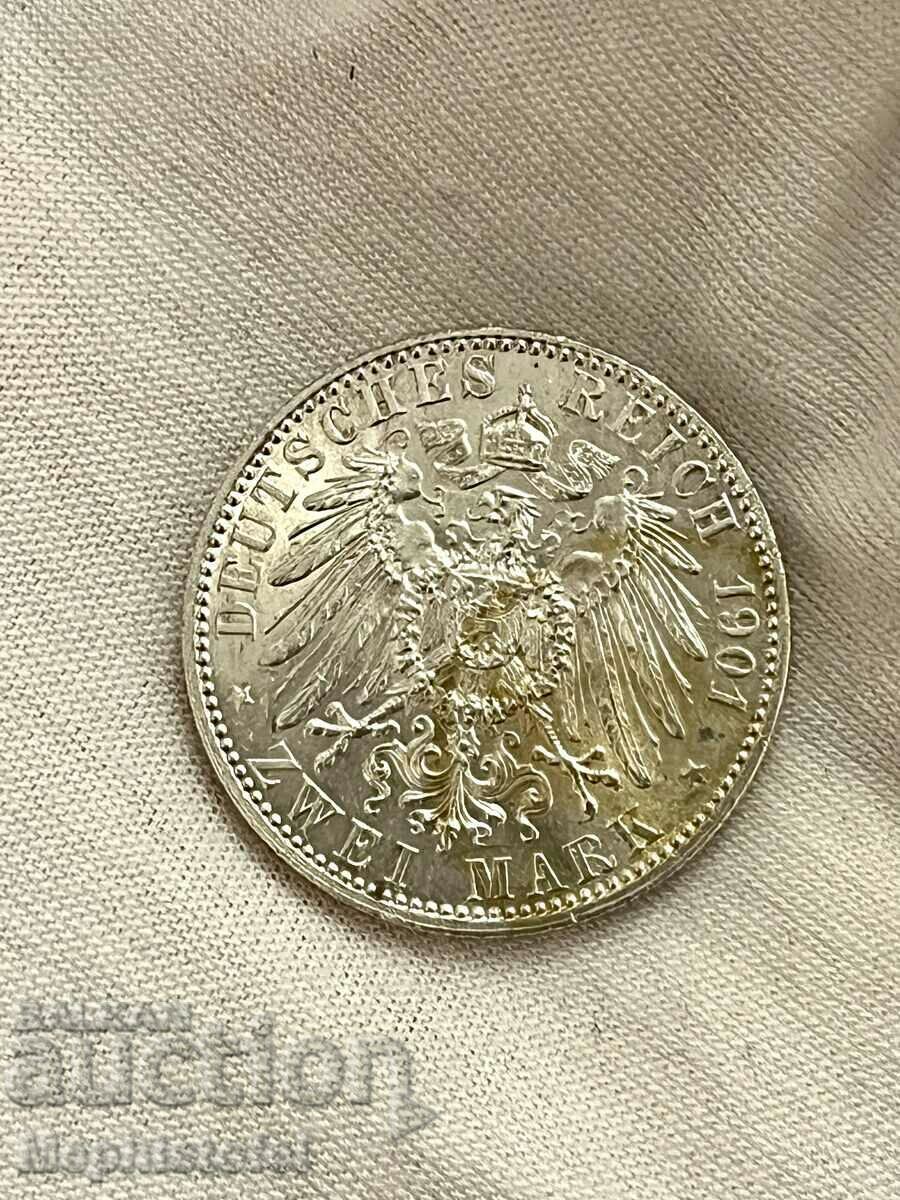 2 марки 1901 г, Германия / Прусия - сребърна монета