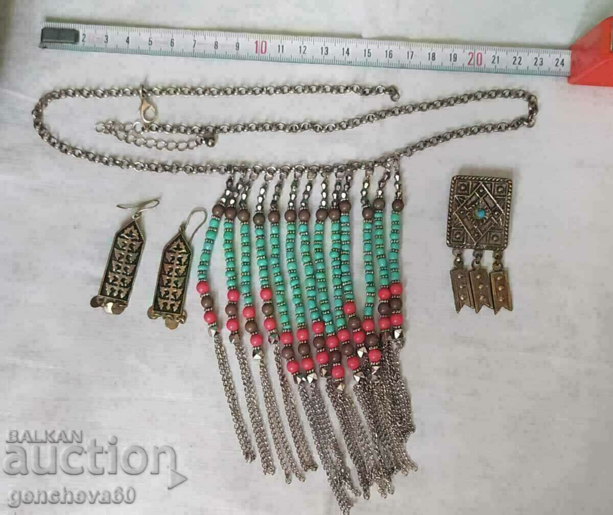 Antique jewelry necklace brooch and earrings Antique jewelry necklace brooch and earrings