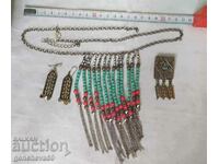 Antique jewelry, necklace, brooch and earrings